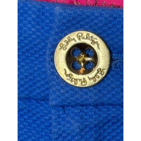 Lilly Pulitzer Blue Scallop Hem Shorts Size 4 Cotton Stretch Preppy Summer - Picture 5 of 12